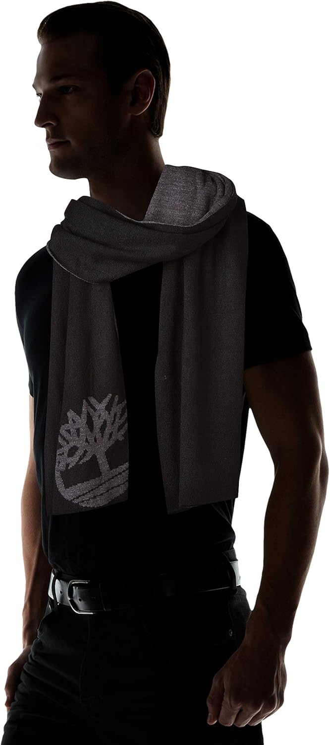 Double Layer Scarf, Cuffed Beanie & Magic Glove Gift Set Accessory, Black, One Size